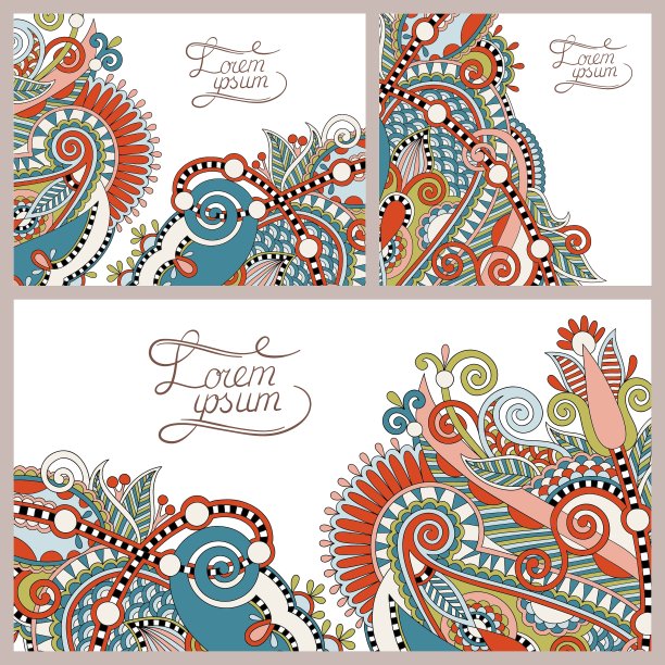 一套花卉装饰背景模板框架图片下载