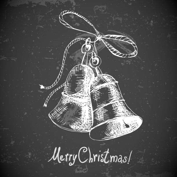 圣诞钟的复古设计图片下载