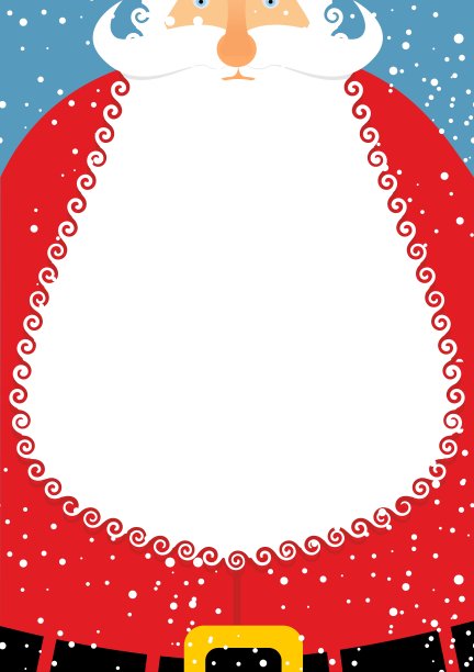 圣诞老人大胡子圣诞明信片图片下载