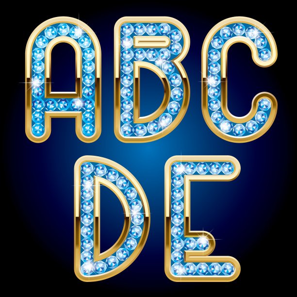 黄金和钻石字母图片下载