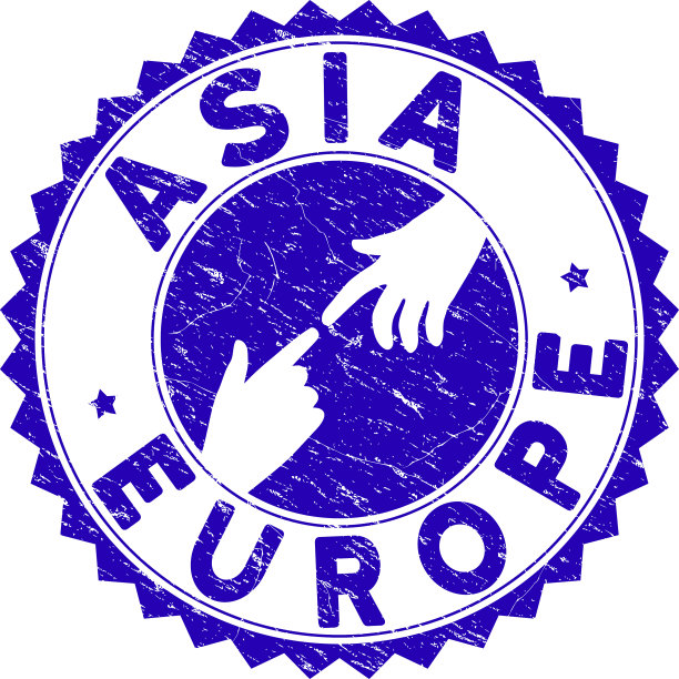 垃圾连接亚欧圆形邮票印章图片下载