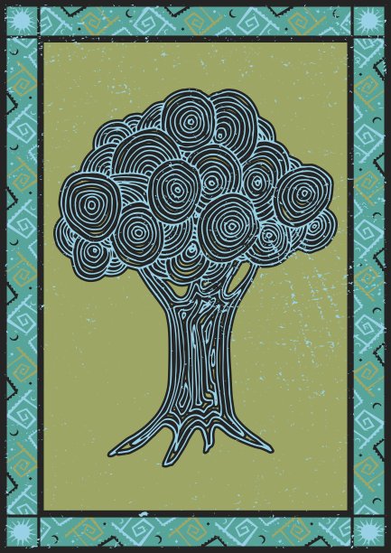 抽象的多色风格化树图片下载