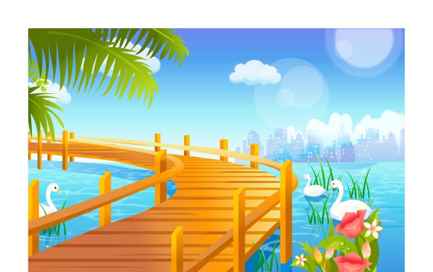 湖滨城市背景图片下载