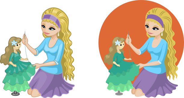 可爱的年轻白人妇女业余缝纫长袍图片下载