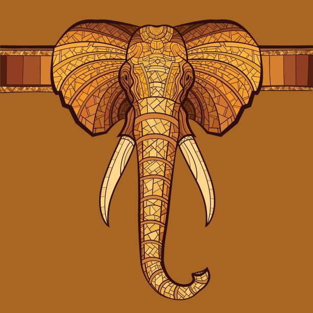 有民族装饰的象头图片下载