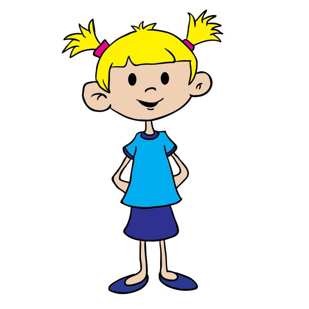 穿蓝色衣服的小女孩图片下载