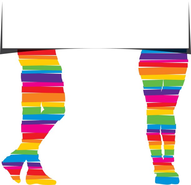 颜色时尚女装设计与条纹图片下载