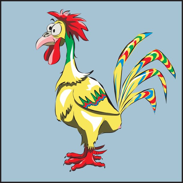 有趣的卡通公鸡图片下载