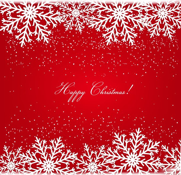 有雪花的圣诞明信片图片下载