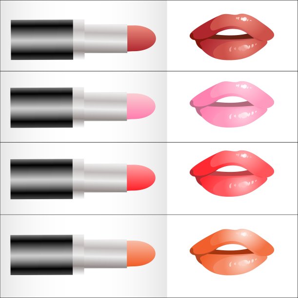 一套不同颜色的口红图片下载
