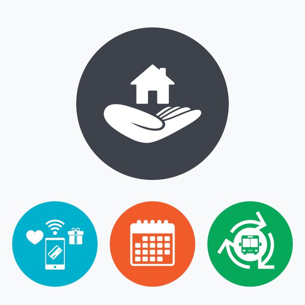 房屋保险标志手握家的象征图片下载