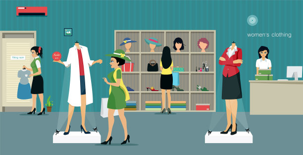 服装店的女人素材图片