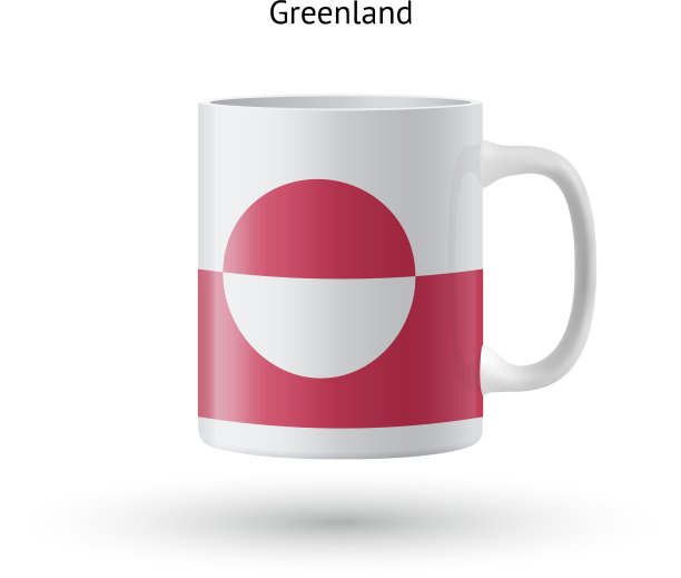 格陵兰旗纪念马克在白色的背景图片下载