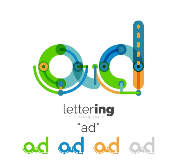 线性商业标志字母图片下载