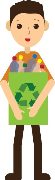 回收塑料瓶的人站着图片下载