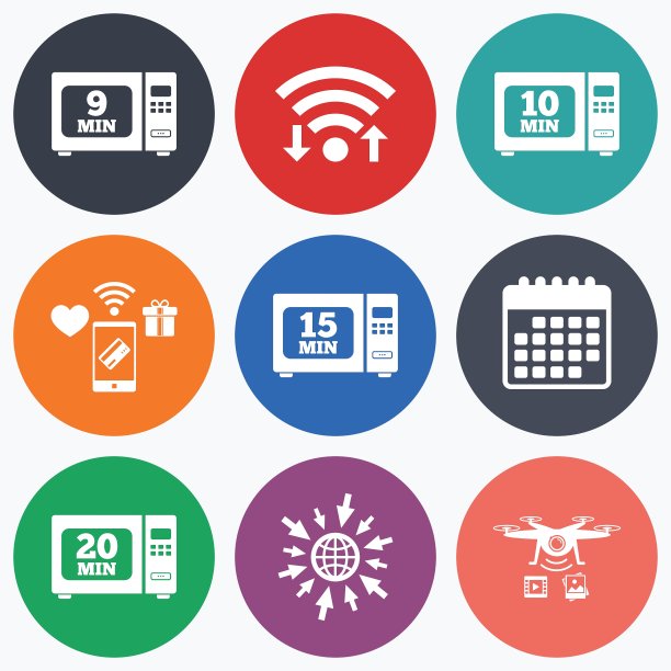 微波炉图标在电炉中烹饪图片下载