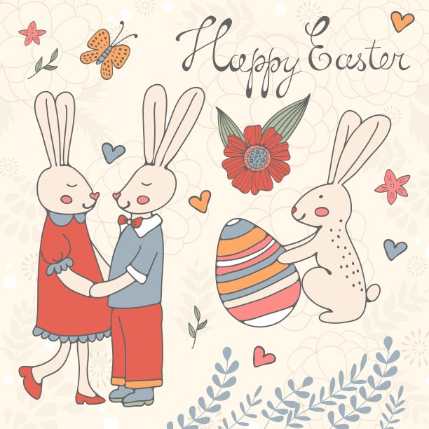 丰富多彩的复活节相关元素集合图片下载