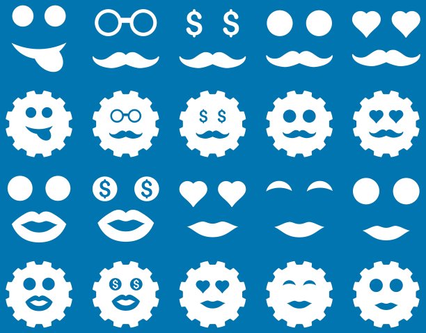 齿轮和情感图标图片下载