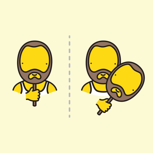 戴面具的胡子男人图片下载