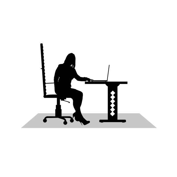 女孩在电脑前工作图片下载