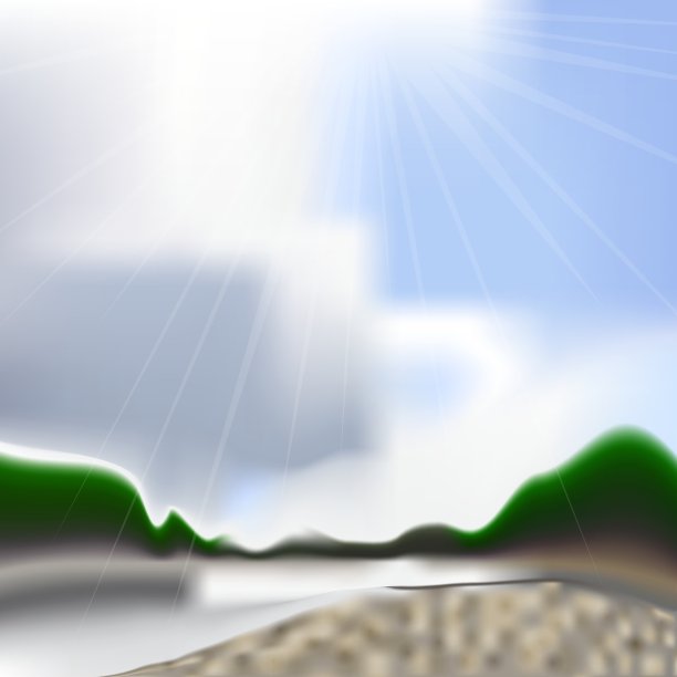 夏季河流背景与梯度网格图片下载