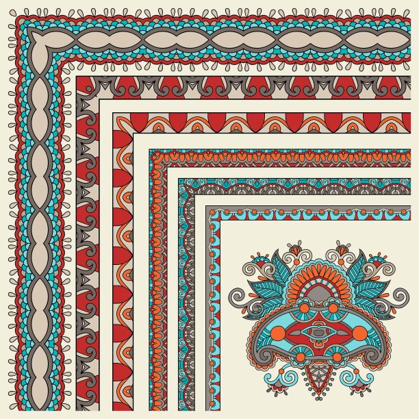 所有组件都是花卉复古框架设计集图片下载