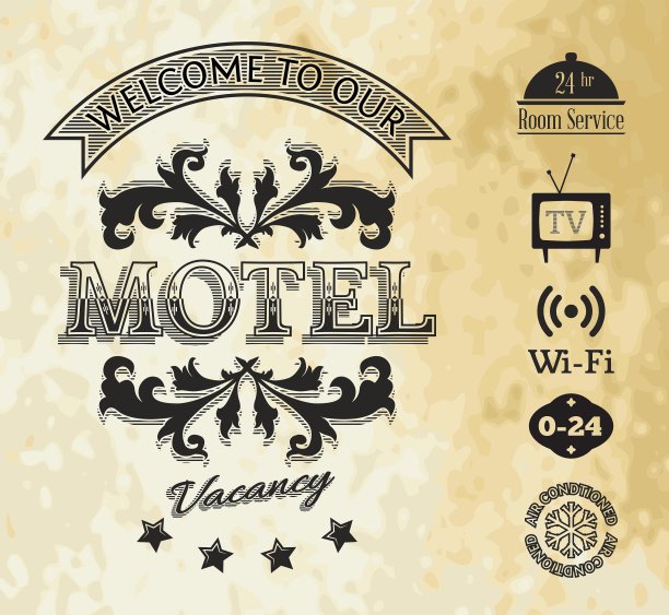 复古风格的汽车旅馆背景图片下载