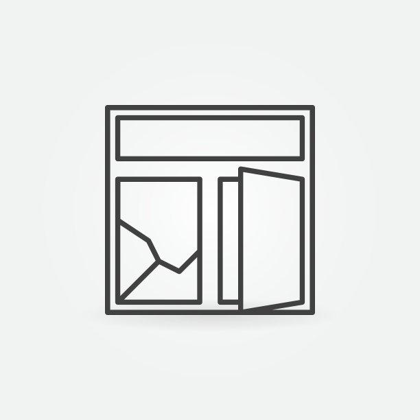 破碎的窗户极简图标图片下载