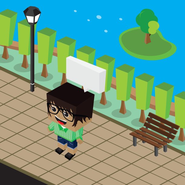 卡通生活等距主题图片下载