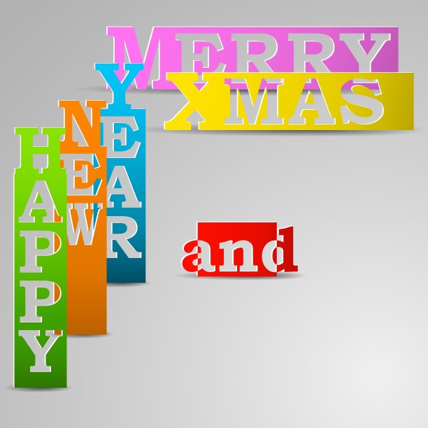 新年快乐和圣诞快乐的纸条图片下载