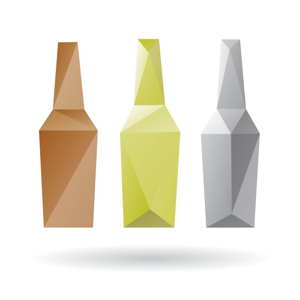 瓶子抽象孤立在白色的背景图片下载