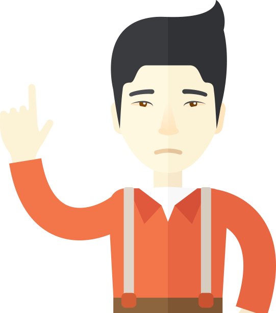 一个亚洲人举起一只手图片下载