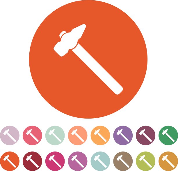 锤子图标锤子符号平坦图片下载