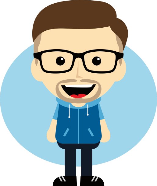 极客卡通呆子角色图片下载