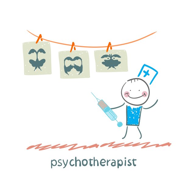 心理治疗师展示了一个图片测试和站立图片下载