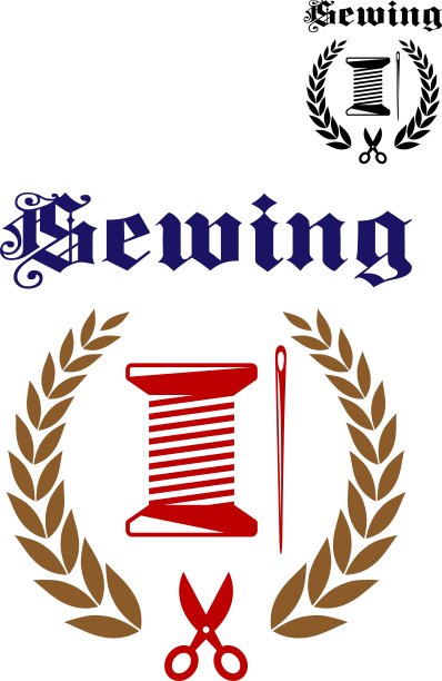 绣着月桂花环的标志图片下载