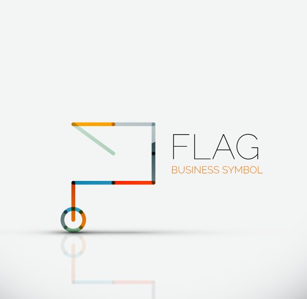 标志旗帜抽象线性几何商业图标图片下载