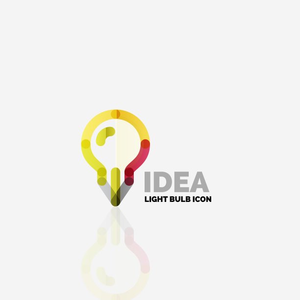 标志灯泡抽象线性几何图片下载
