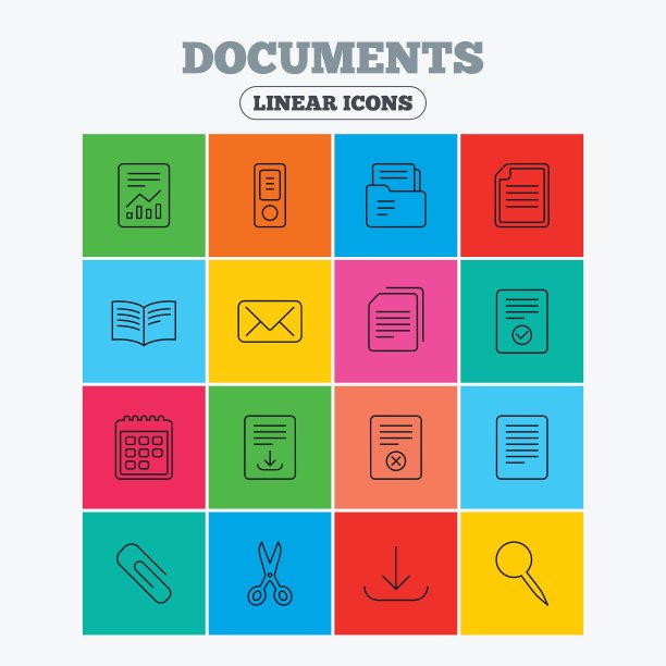 文档线性图标会计帐簿图片下载