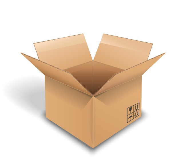 空纸板箱在白色背景上打开图片下载