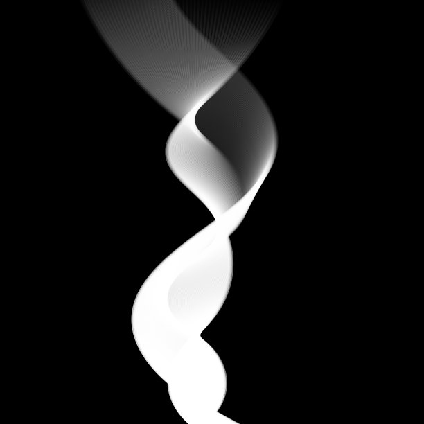 黑色背景上袅袅的烟雾图片下载