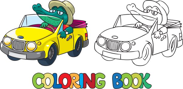 Crocodile-driver彩色书图片下载