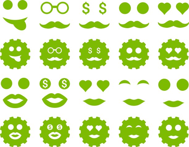 工具齿轮微笑情感图标图片下载