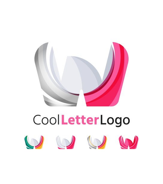 一套抽象的W字母公司标识业务图片下载