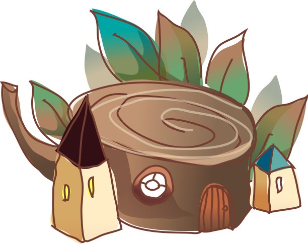 有叶的树干图片下载