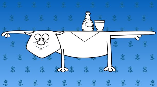 卡通猫喜欢桌子图片下载