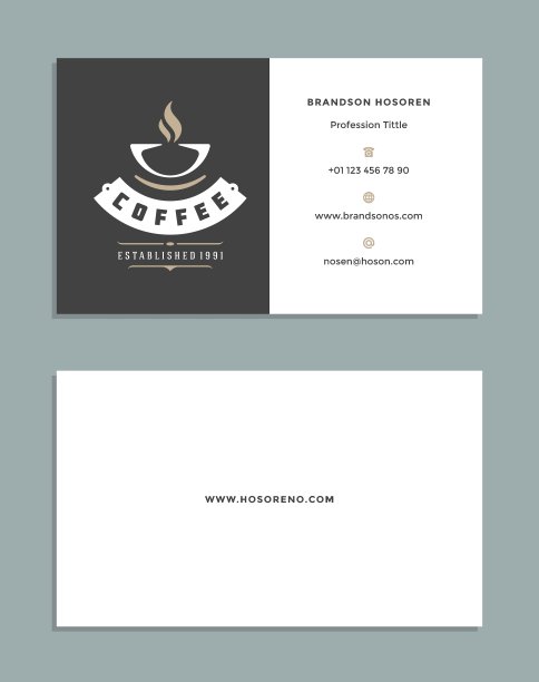 名片设计和复古风格的标志模板图片下载