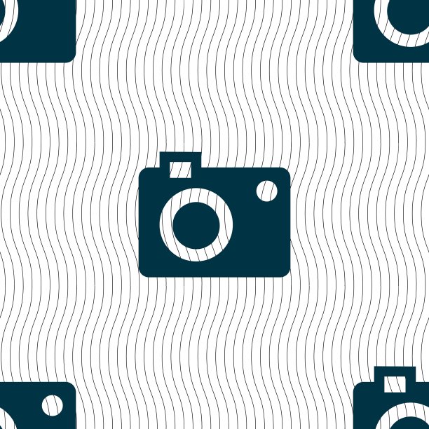 相机图标标志无缝图案与几何图片下载