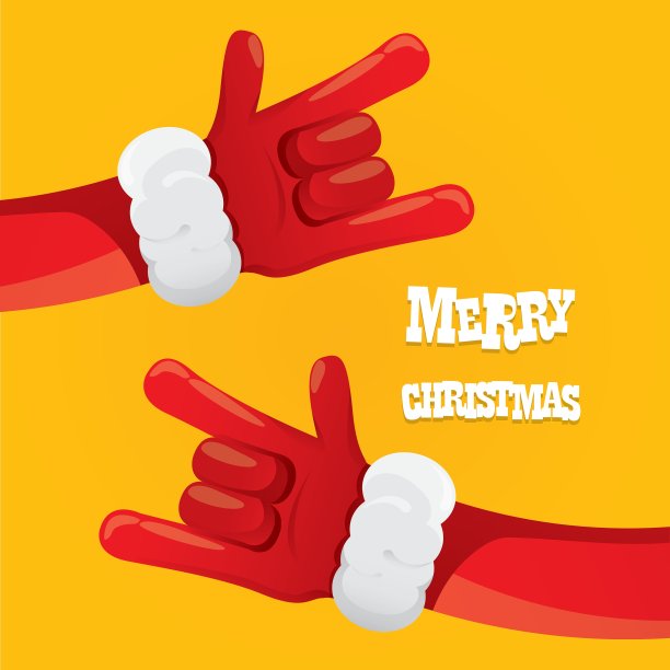 圣诞老人摇滚手势图标图片下载