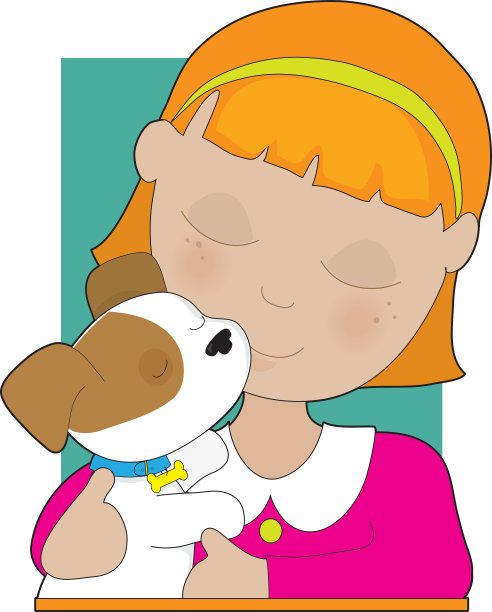 小女孩和小狗图片下载